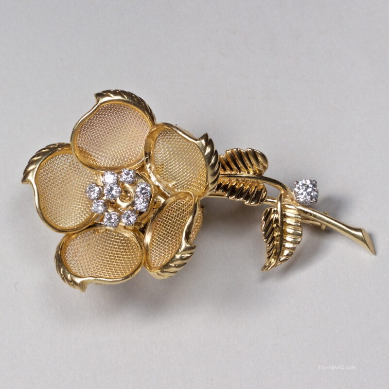 18K Adjustable Diamond French Brooch