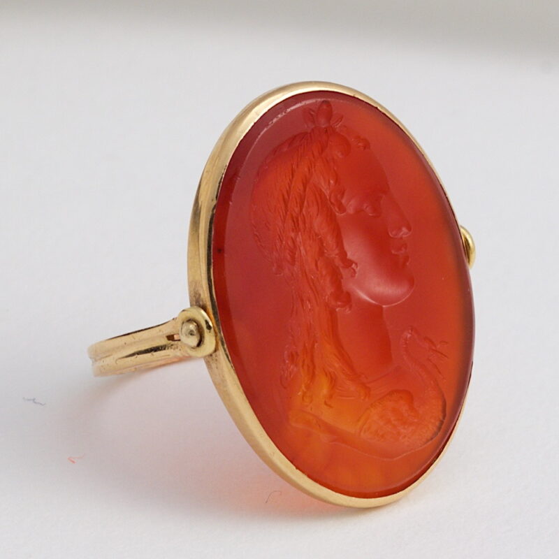 Gold and Carnelian Swivel Intaglio Ring