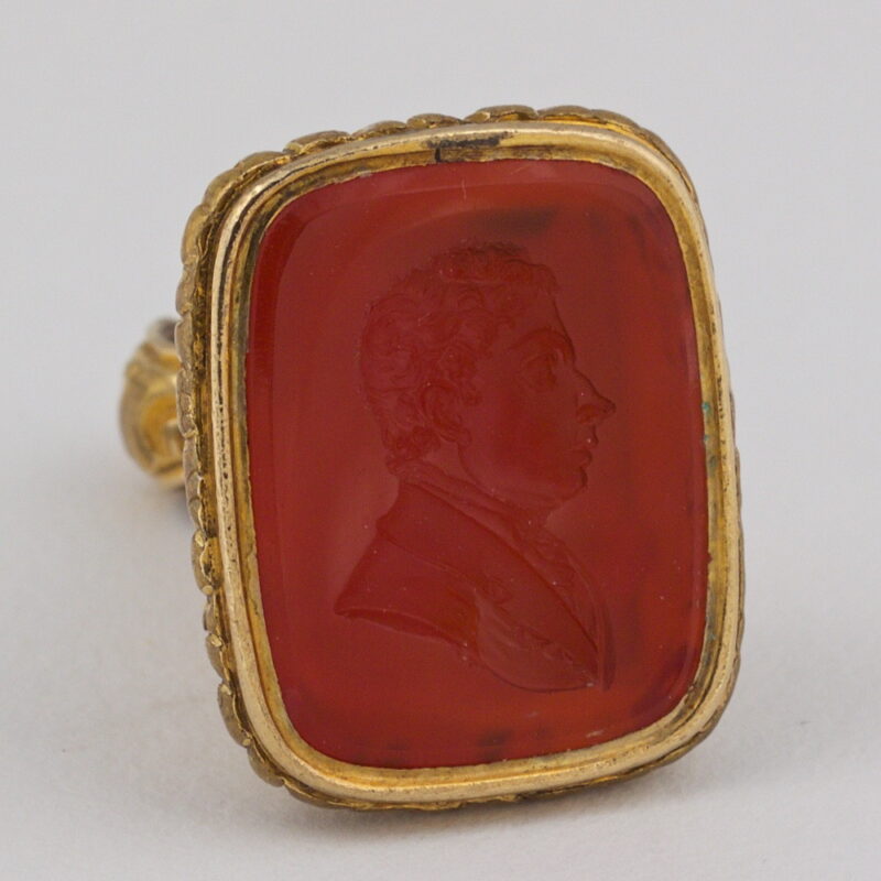 Carnelian Intaglio of William Pitt The Younger Set into a Seal