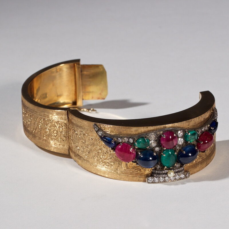 Victorian Multi Gem Cuff Bracelet - Image 2