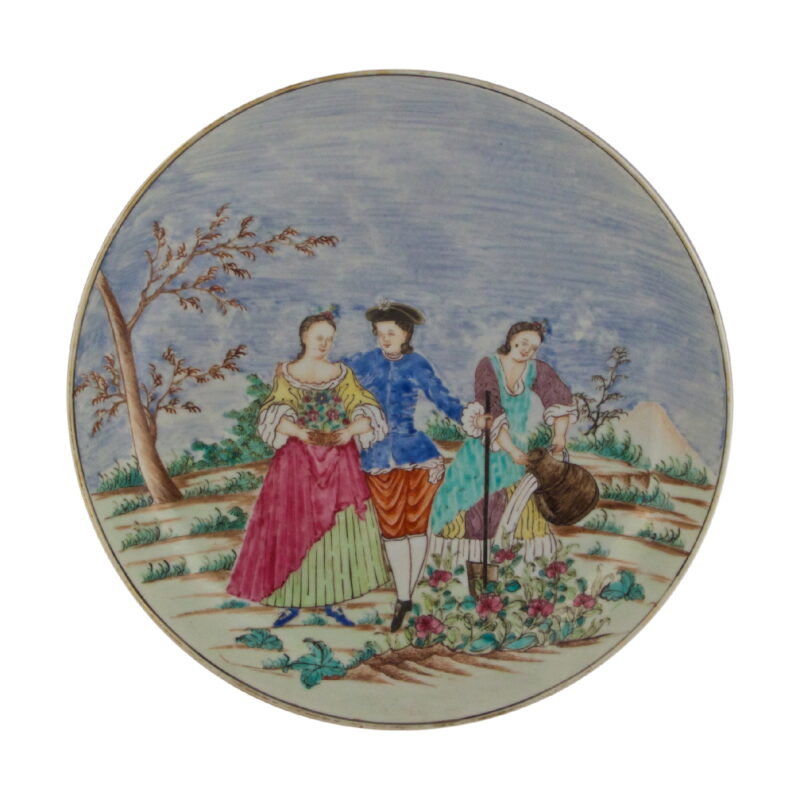 Rare and Fine Chinese Export European Subject Plate "Le Printemps"