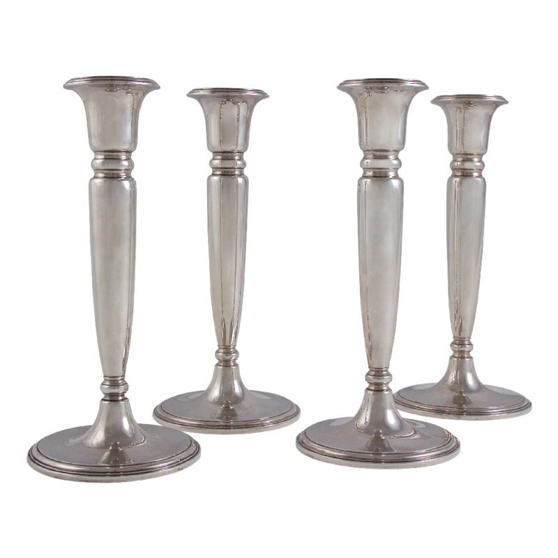 Set of Four Tiffany Sterling Silver Candlesticks
