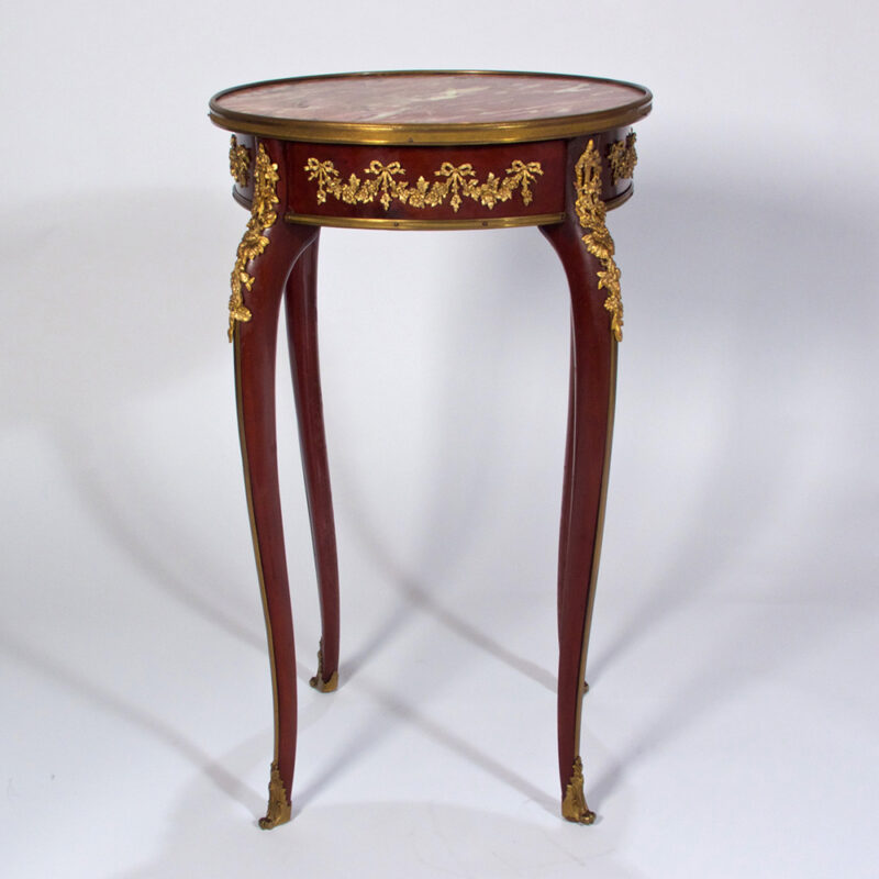 A Stunning Louis XV Style Ormolu-Mounted Marble-Top Round Table