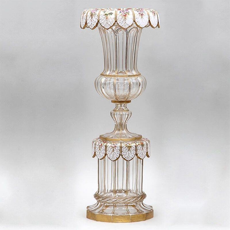 A Finely Painted Bohemian Glass Vase