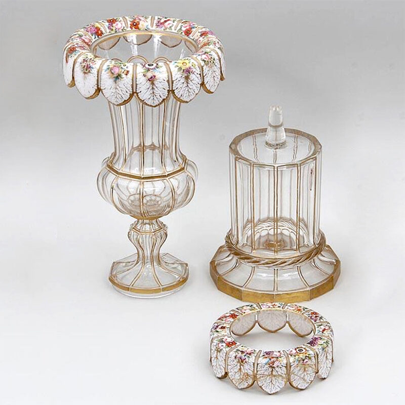 A Finely Painted Bohemian Glass Vase - Image 2
