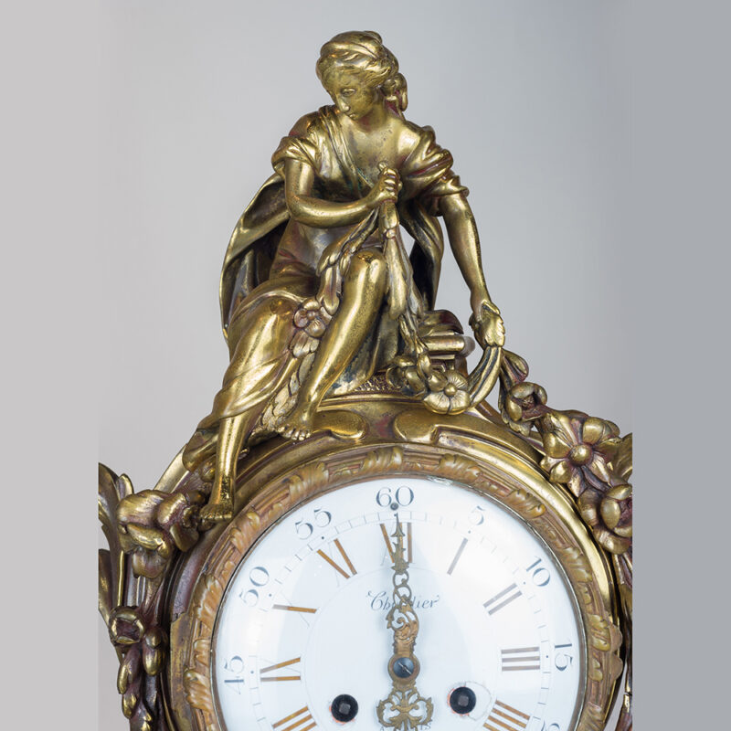 A Fine French Gilt Bronze Figural Mantel Clock - Image 2