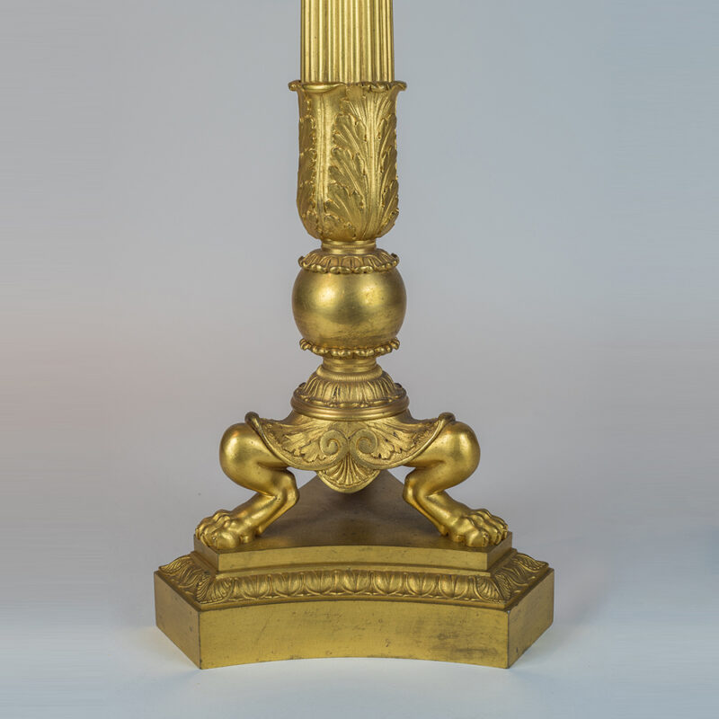 An Exquisite Pair of 19th Century Six-light Gilt Bronze Empire Candelabras - Image 3