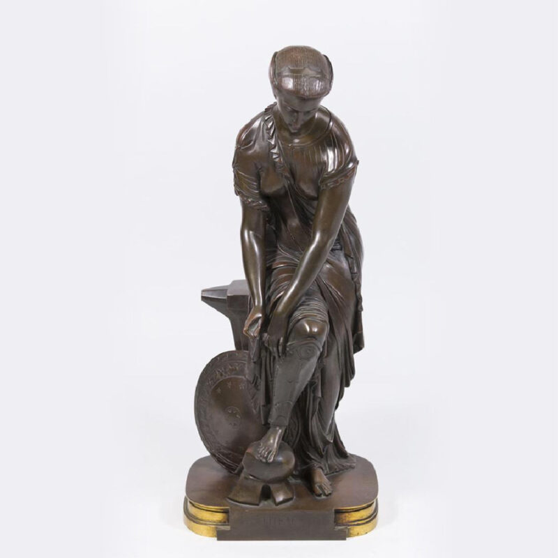 Patinated Bronze Sculpture depicting Thesis by Emile Hebert
