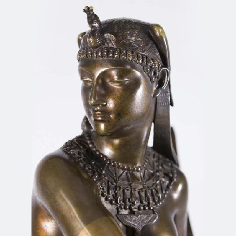 A Fine Patinated Bronze Sculpture of an Egyptian Dancer by Alexandre Falguiere - Image 4