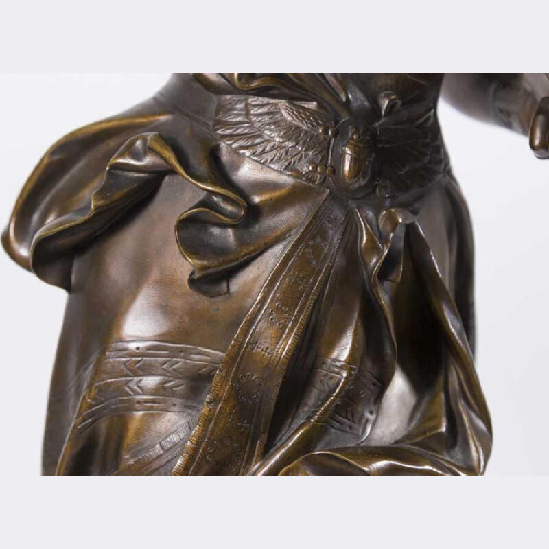 A Fine Patinated Bronze Sculpture of an Egyptian Dancer by Alexandre Falguiere - Image 3