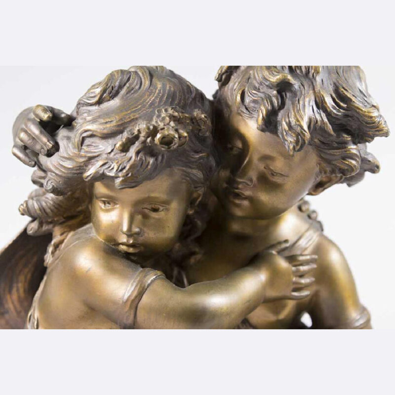 A Fine Patinated Bronze Sculpture of Girls Playing by Mathurin Moreau - Image 4