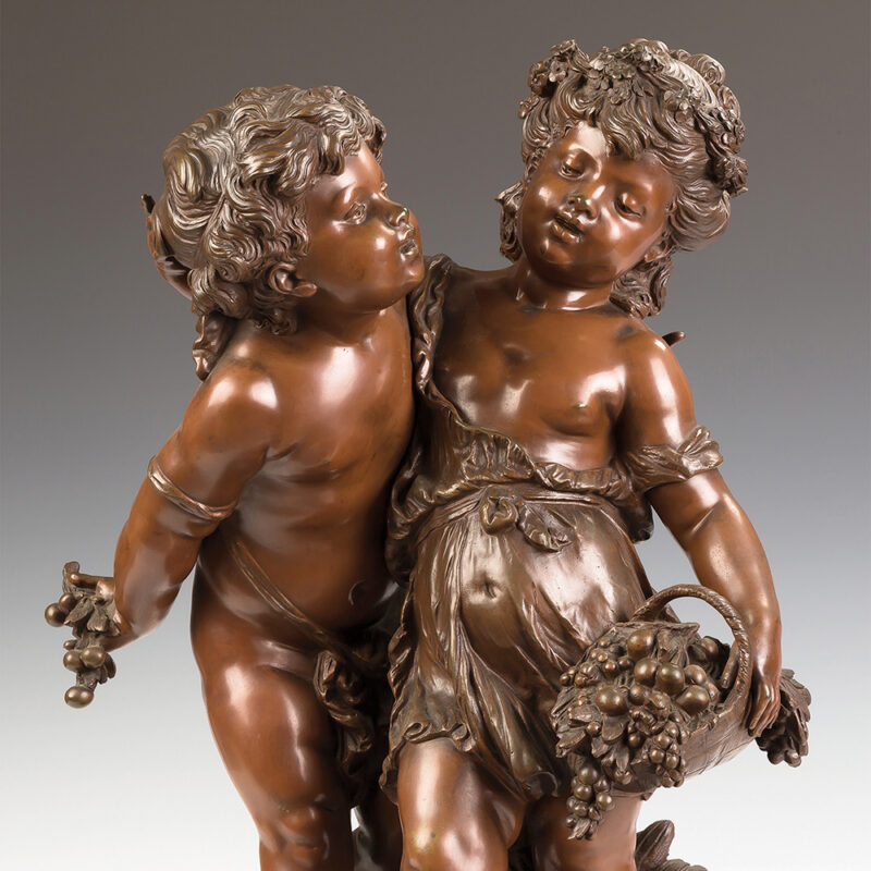 A Fine Quality Patinated Bronze Figures of Children by Auguste Moreau - Image 2