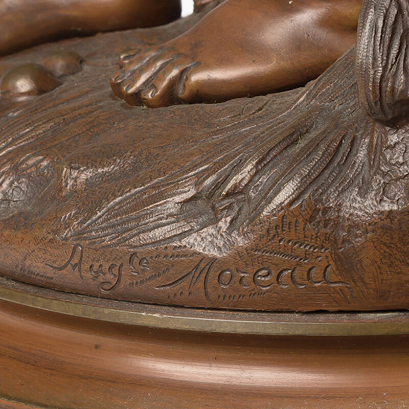 A Fine Quality Patinated Bronze Figures of Children by Auguste Moreau - Image 4