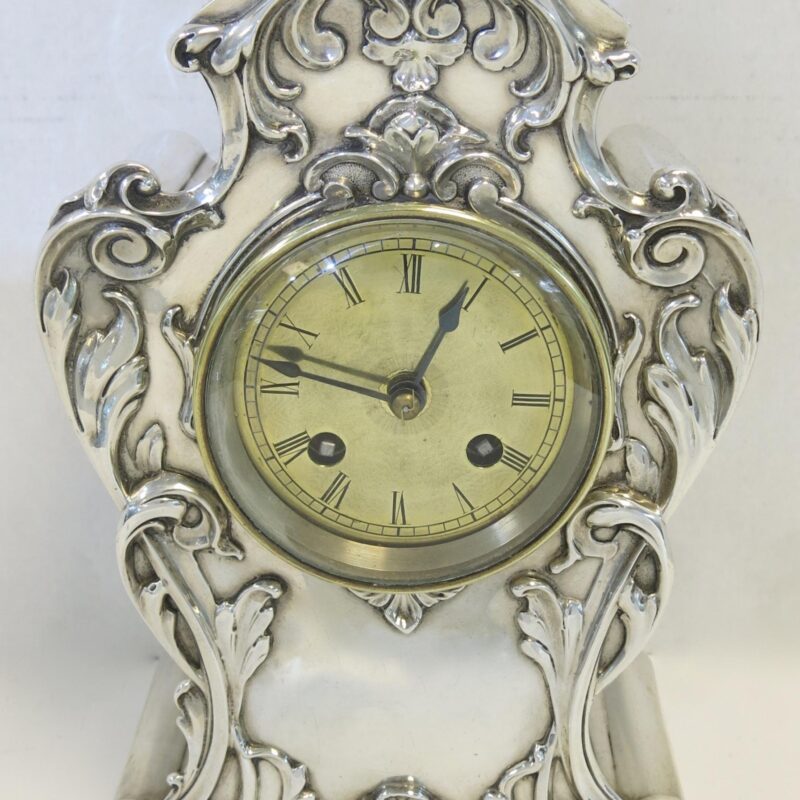 Antique Sterling Silver Clock - Image 3