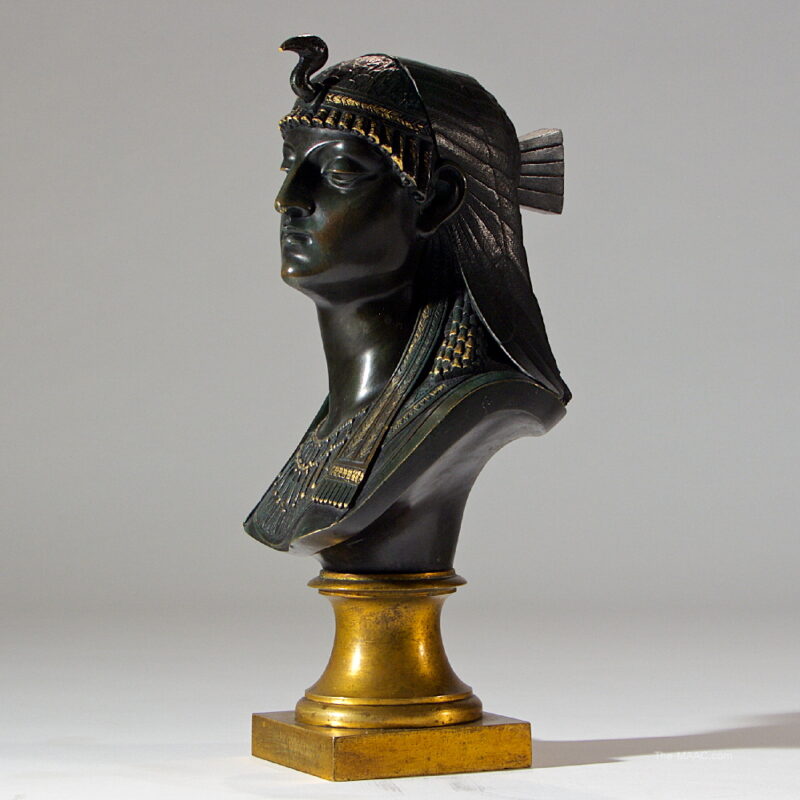A Patinated and Gilt Bronze Bust of an Egyptian Princess - Image 2