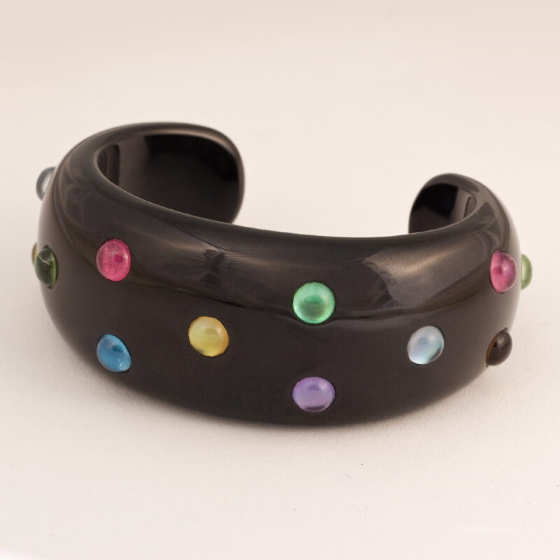 Black Jade and Multigem Bangle