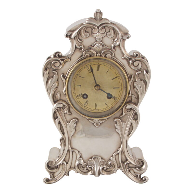 Antique Sterling Silver Clock - Image 2