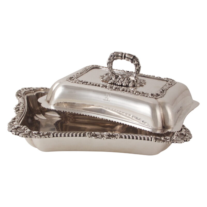 Georgian English Sterling Silver Dish and Cover