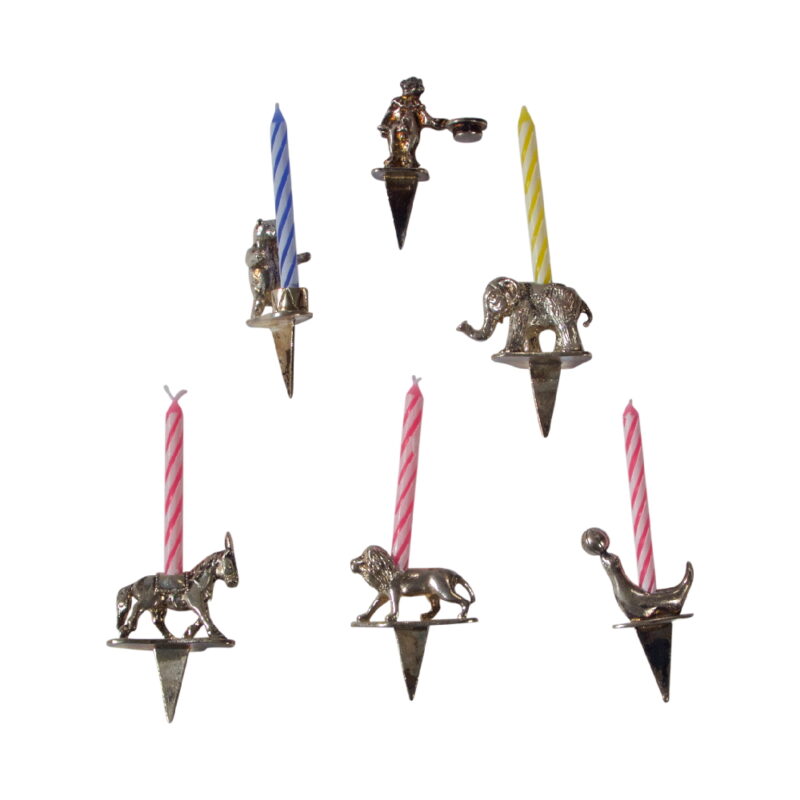 Sterling Silver Circus Figures Birthday Candle Holders - Image 2
