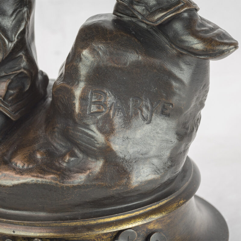 A Fine Patinated Bronze Sculpture of a Manchu Tartar by Barye - Image 4