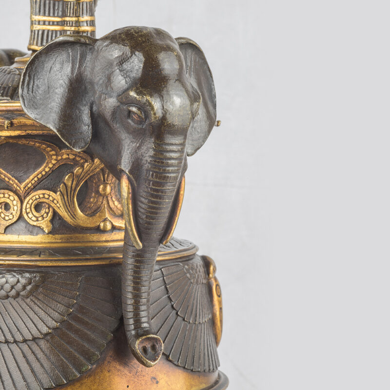 A Fine Pair of French Egyptian Revival Gilt and Patinated Bronze Vases - Image 3