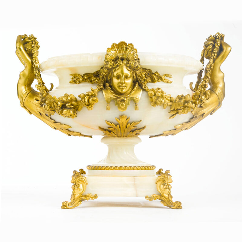 A Fine Louis XVI Gilt Bronze Mounted Onyx Centerpiece