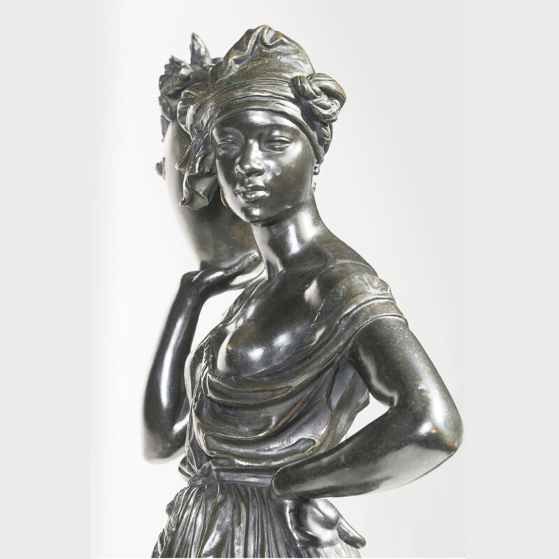 A Fine Pair of Patinated Bronze Sculptures of Native Antilliais - Image 2