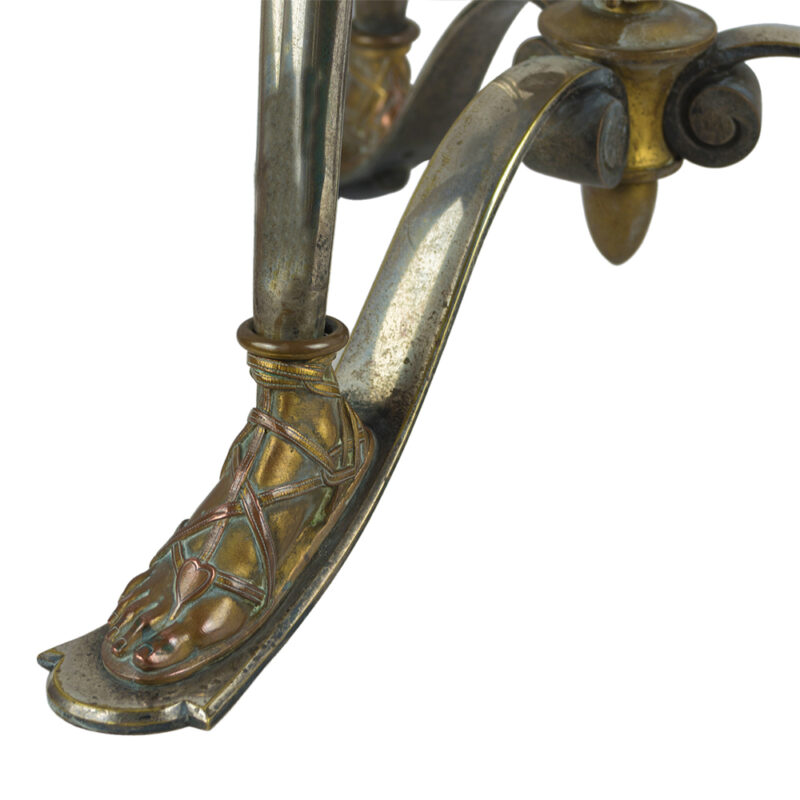 Stunning Silvered Bronze Ewer on a Neo-classical Three-legged Gilt-Bronze Mounted Pedestal - Image 3