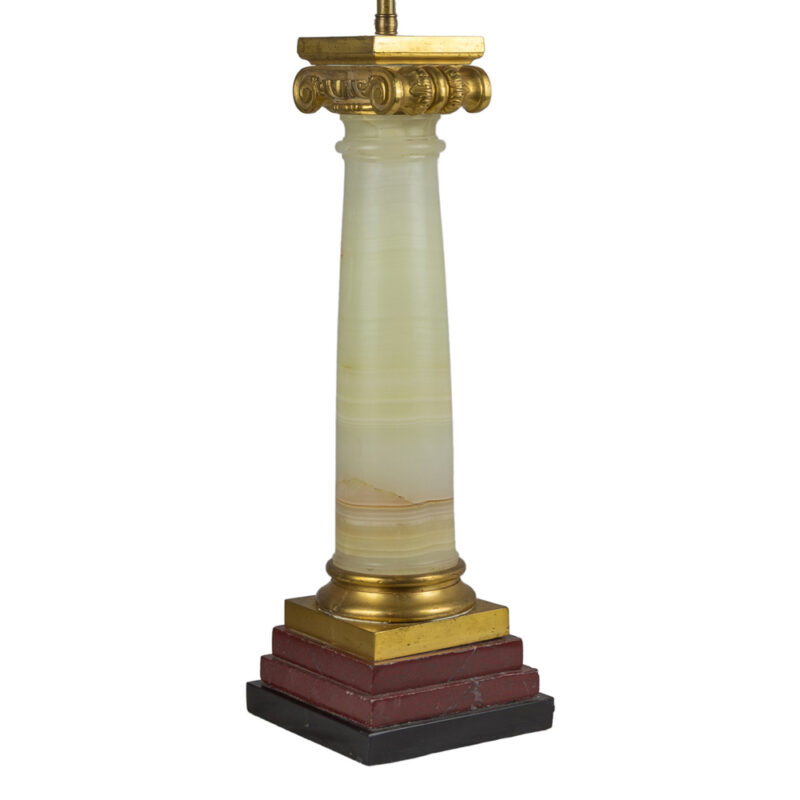 Fine Quality Pair of Neo-Classical Ormolu-mounted Marble Column Table Lamps - Image 2
