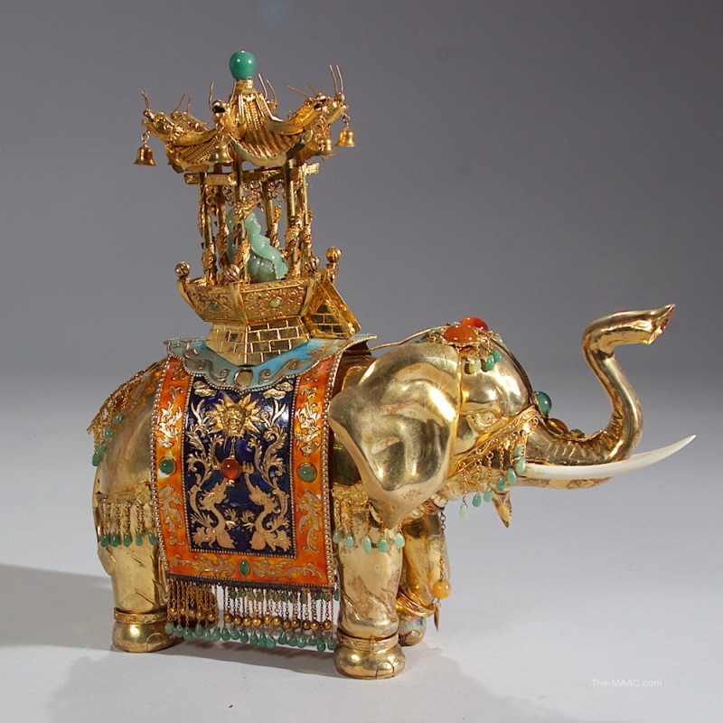 Charming Sterling Silver Gilt Elephant - at the Manhattan Art & Antiques Center