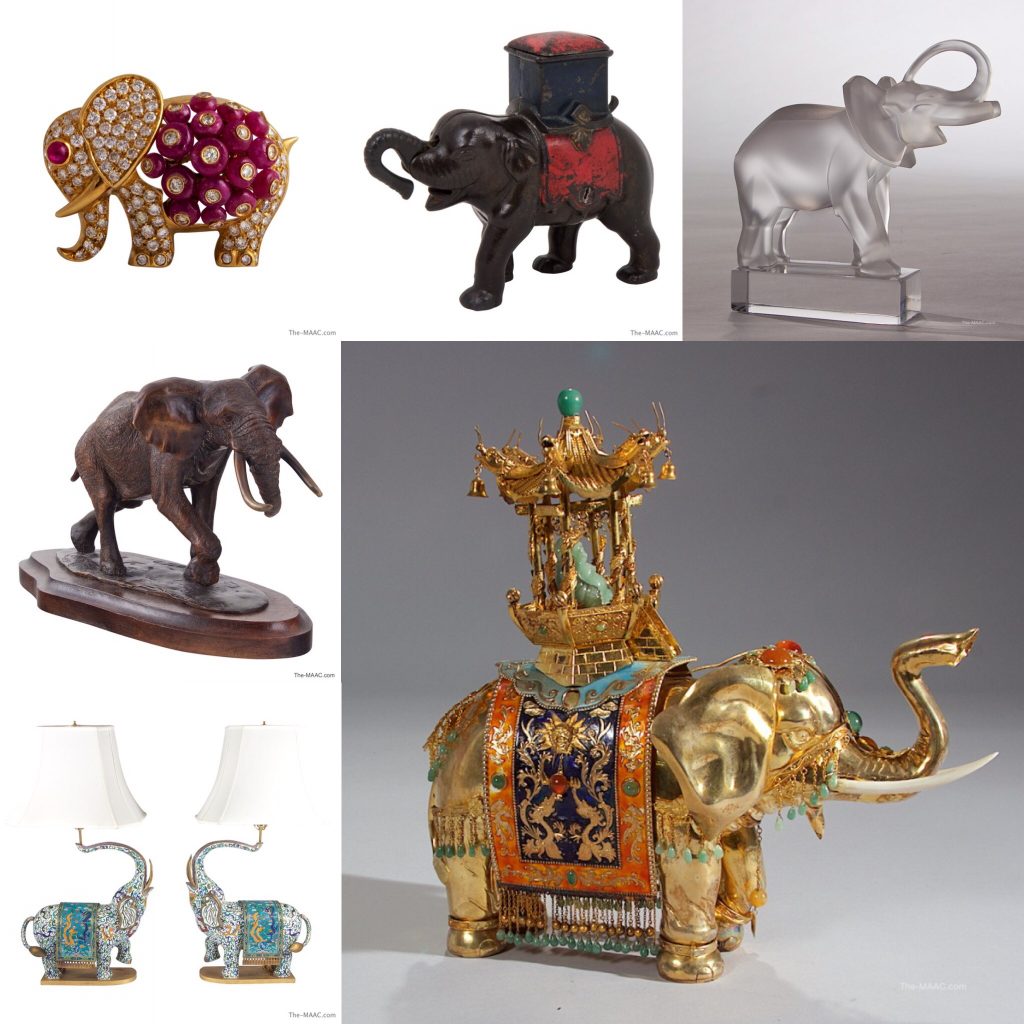 Antique and Vintage Elephants - at the Manhattan Art & Antiques Center