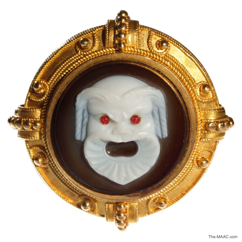 Wonderful Greek Drama Mask Hardstone Cameo
