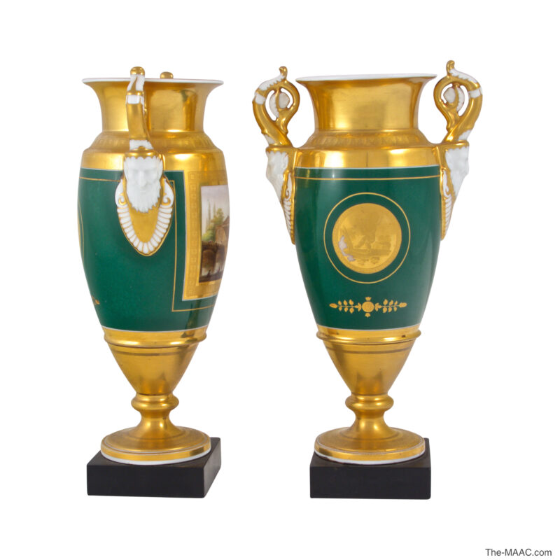 A Fine Pair of Paris Porcelain Gold-Ground Vases - Image 2