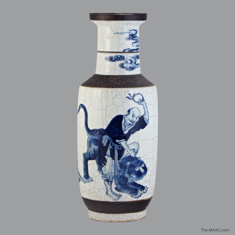 Chinese Cracked Blue and White Porcelain Vase