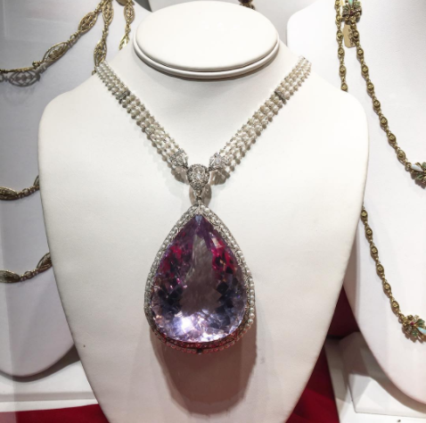 Necklace: La Belle Epoque. Amethyst, Diamonds, and Pearls. 