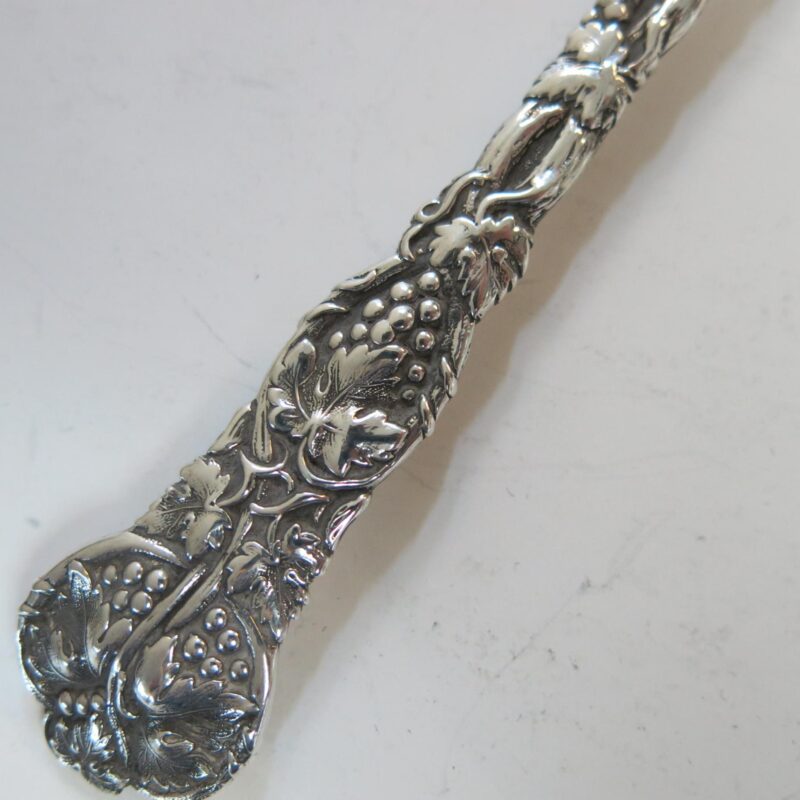 Rare Pair Chased Vine Antique Spoon & Fork English Sterling Silver By George Adams - Image 5