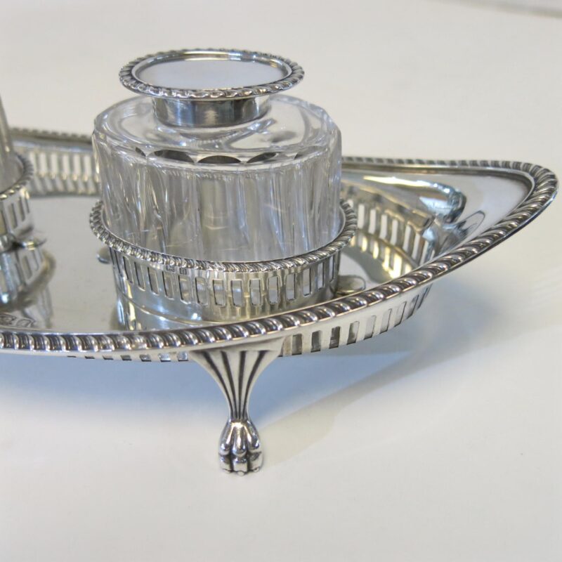 Antique English Sterling Silver Inkstand - Image 3