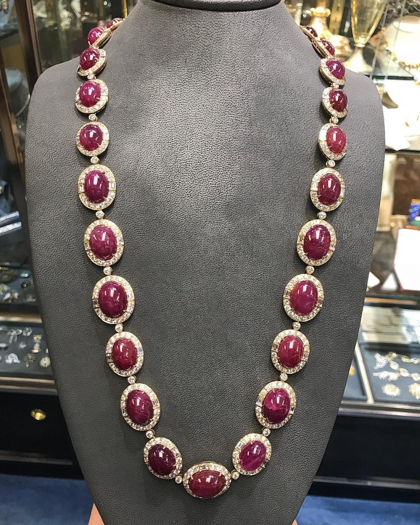 Ruby and Diamond Necklace - at Joseph Saidian and Sons - at The Manhattan Art & Antiques Center 