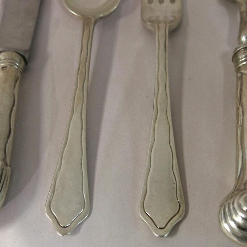 Large & Very Comprehensive Sterling Silver Flatware Set in an Early 18th Century Style - Image 3