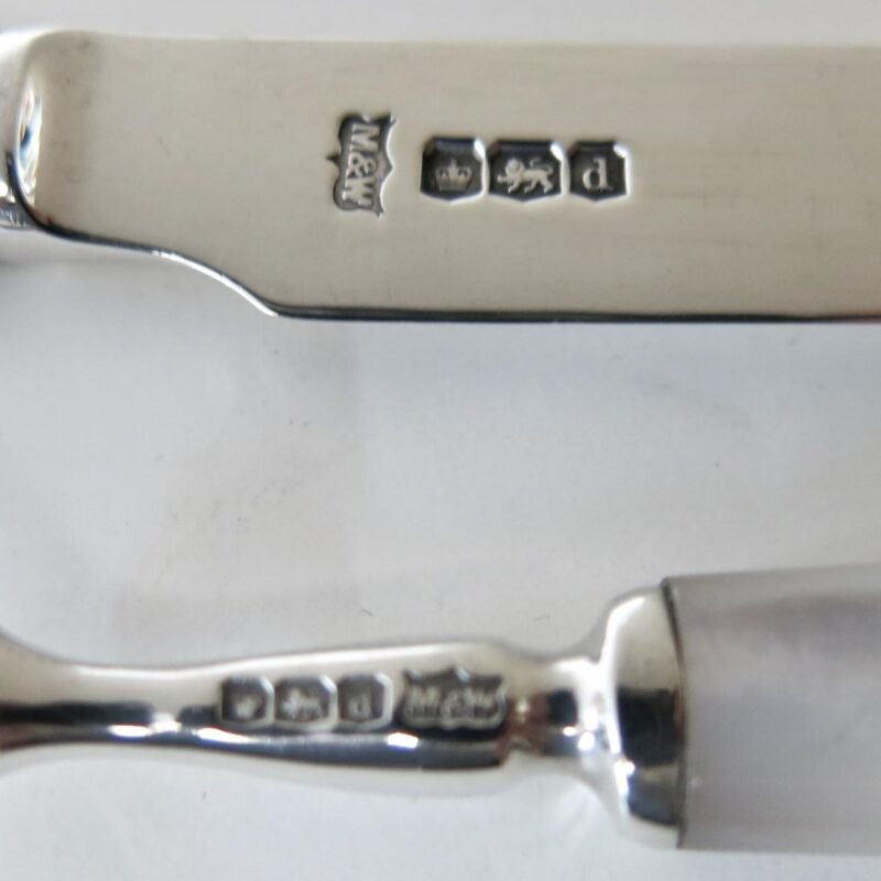 Sterling Silver & Mother of Pearl Boxed Set Knives & Forks - Image 3