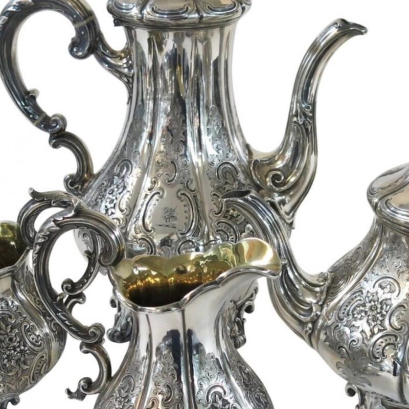 Antique English Sterling Silver Tea & Coffee Set London 1830 - Image 2