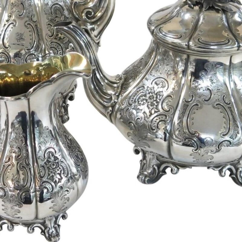 Antique English Sterling Silver Tea & Coffee Set London 1830 - Image 3