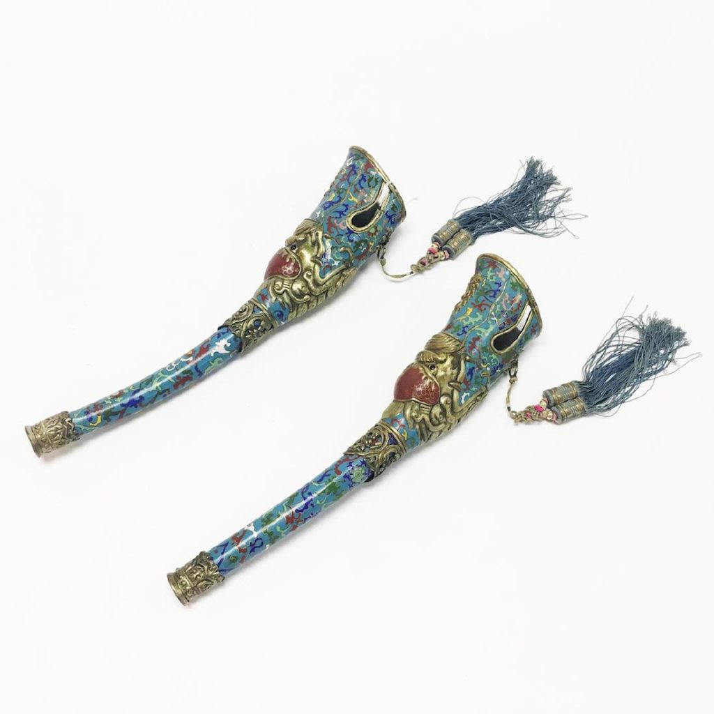 Pair of Sino-Tibetan Horns - at the Manhattan Art & Antiques Center March auction 