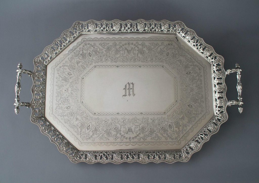 Antique Silver Tray - at Estate Silver Co. at The Manhattan Art & Antiques Center 