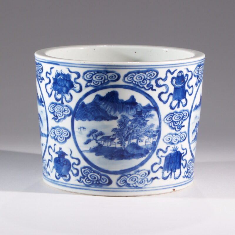 Blue and White Chinese Porcelain Planter - Image 2