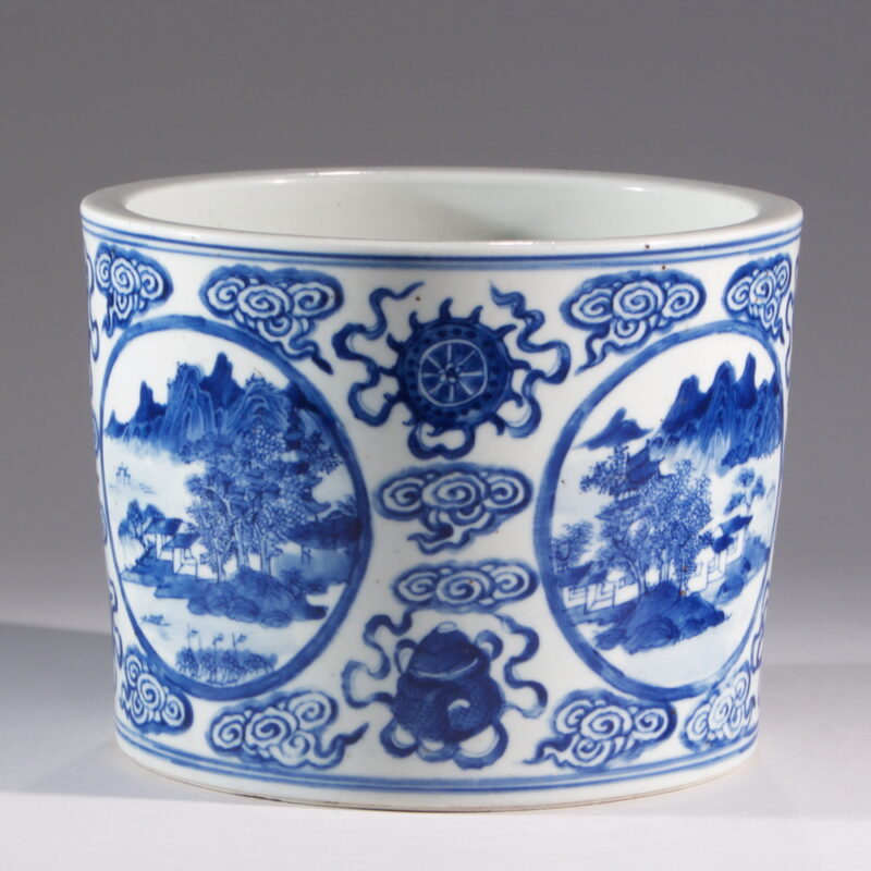 Blue and White Chinese Porcelain Planter - Image 3