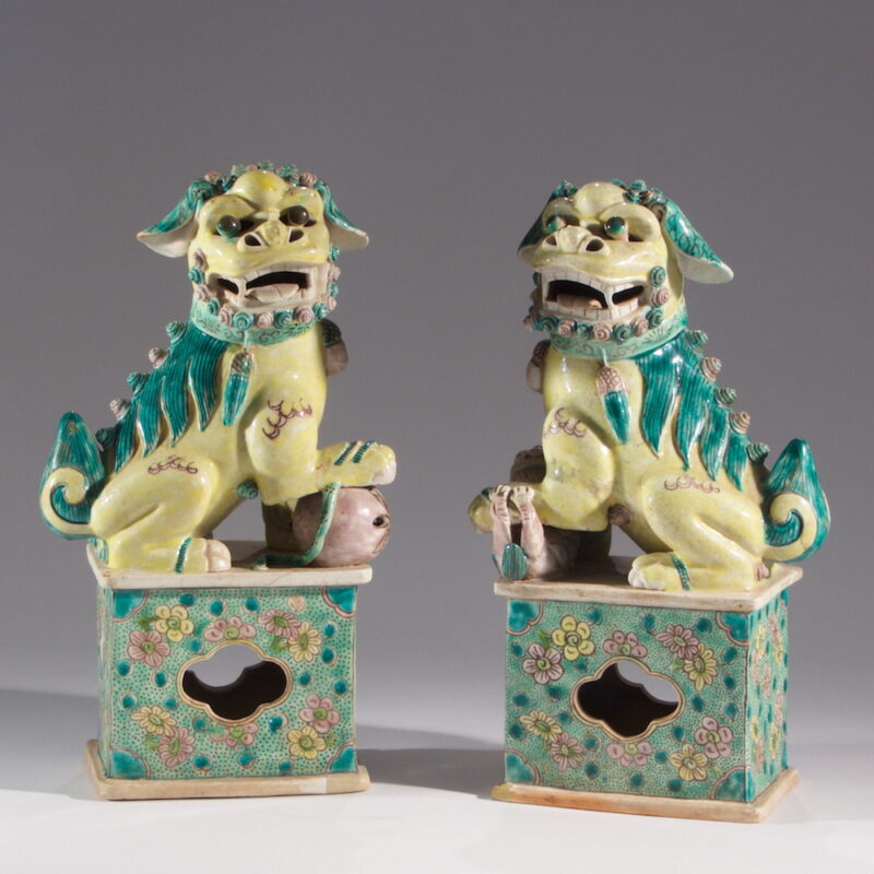 Pair of Chinese Ceramic Foo Lions - Image 2