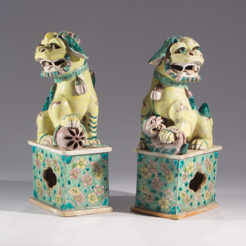 Pair of Chinese Ceramic Foo Lions - Image 3