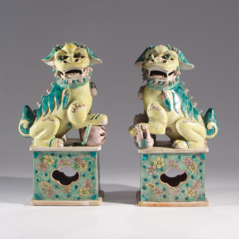 Pair of Chinese Ceramic Foo Lions