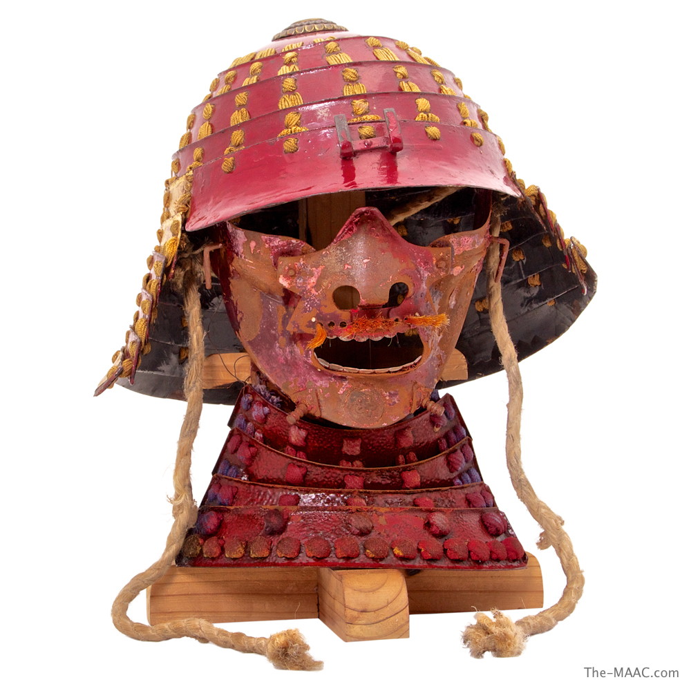 A Samurai helmet and mask - el, Japan, 18th century - at Akasaka Collection - at The Manhattan Art & Antiques Center